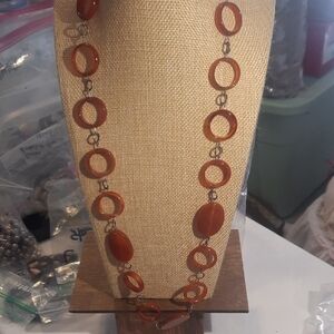 Elegant Brown Necklace with Oval Accents